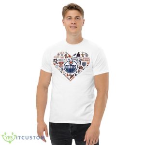 Edmonton Oilers Sport team heart White T Shirts - Men’s Classic Tee Gildan 5000
