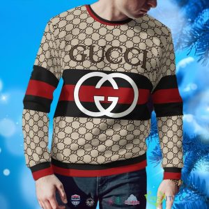 Gucci Black Red 3D Ugly Sweater For Men And Women - Gucci Black Red 3D Ugly Sweater_2