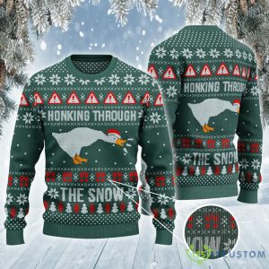 Honking Through The Snow All Over Print Ugly Sweater - Honking Through The Snow All Over Print Ugly Sweater_1