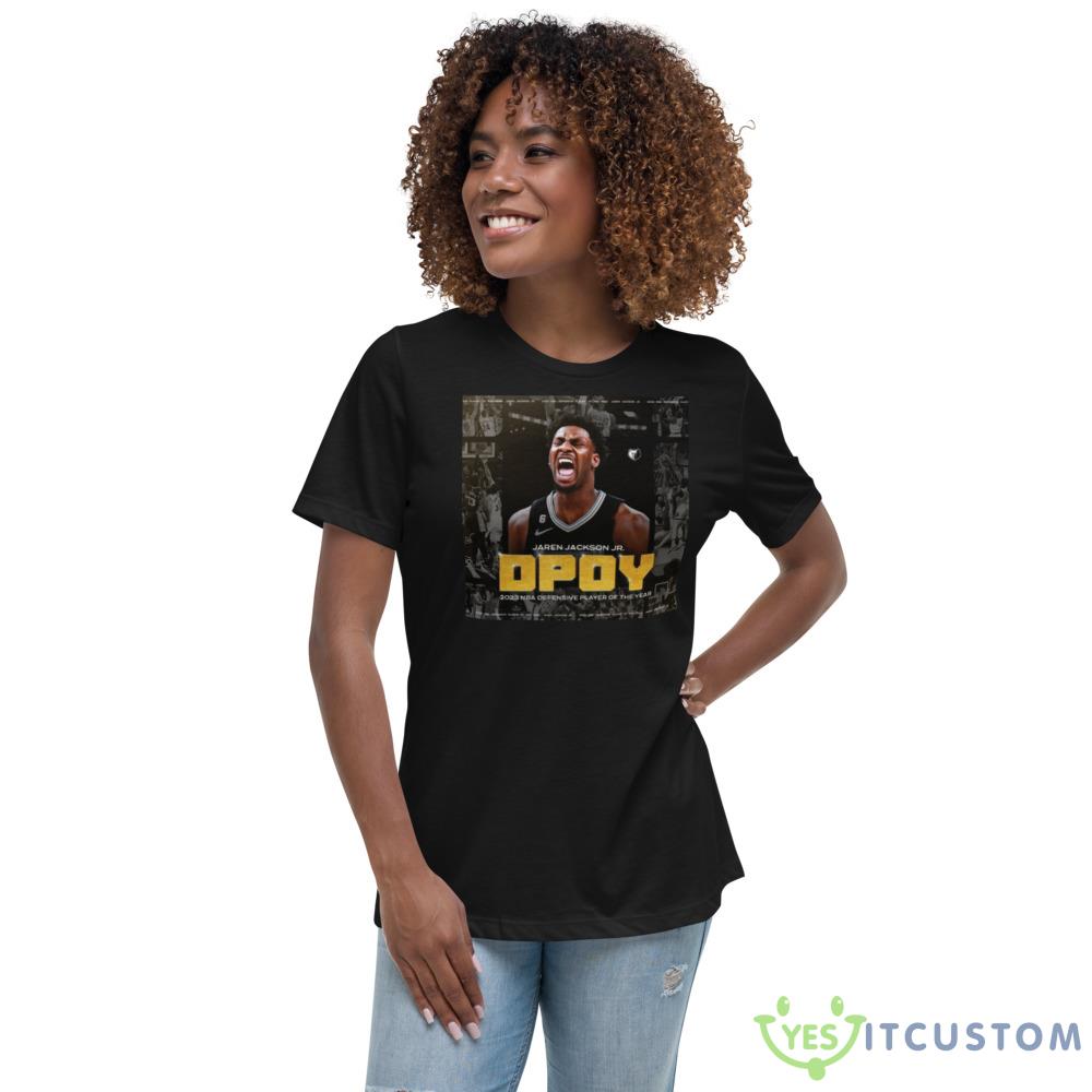 Jaren Jackson Jr Dpoy 2023 Nba Defensive Player Of The Year Poster T Design T Shirts 3 Jaren Jackson Jr Dpoy 2023 Nba Defensive Player Of The Year Poster T Design T Shirts - 6400 Women_s Relaxed Short Sleeve Jersey Tee