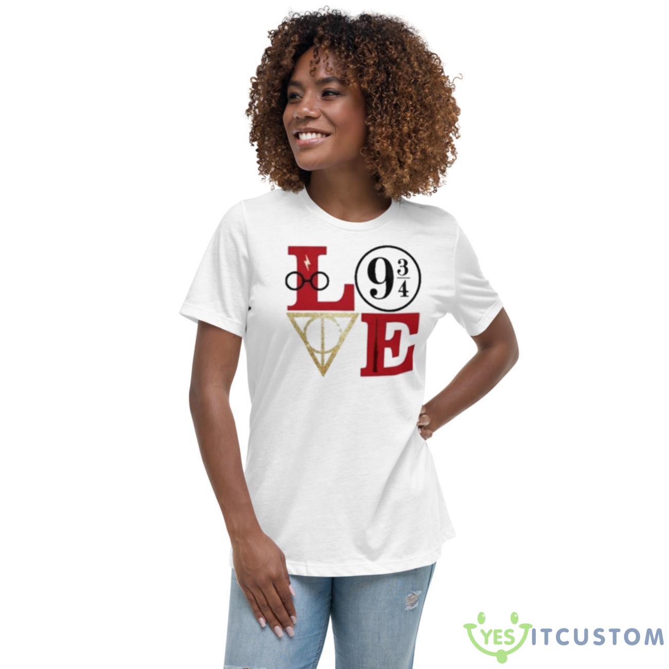 Love Harry Potter 9 3.4 Shirt 5 Love Harry Potter 9 3.4 Shirt - Women's Relaxed Short Sleeve Jersey Tee