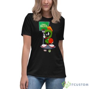 Milwaukee Bucks Looney Tunes Marvin The Martian Shirt - Women's Relaxed Short Sleeve Jersey Tee