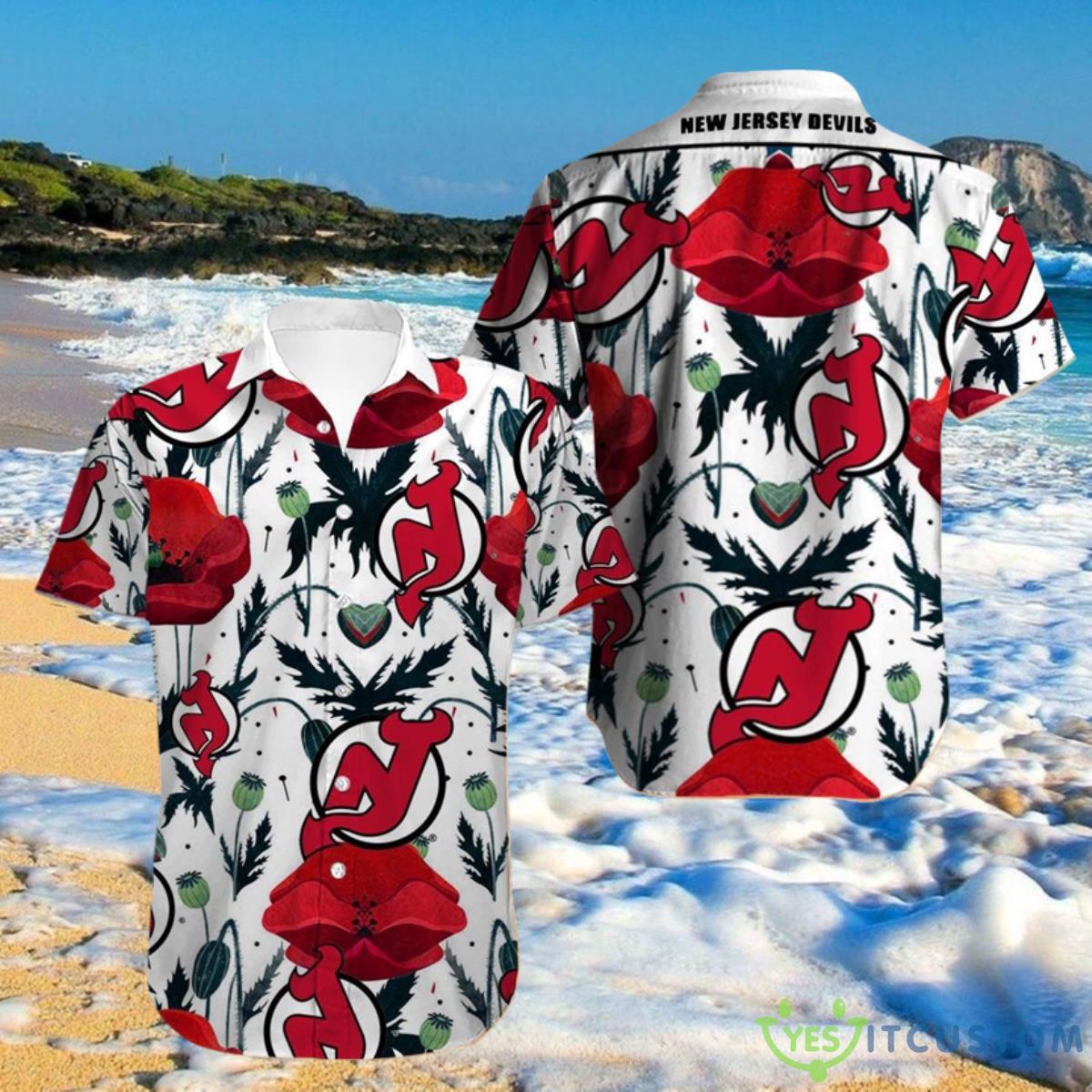 New Jersey Devils Hawaiian Shirt Big Floral For Men And Women 2 New Jersey Devils Hawaiian Shirt Big Floral For Men And Women Product Photo 1