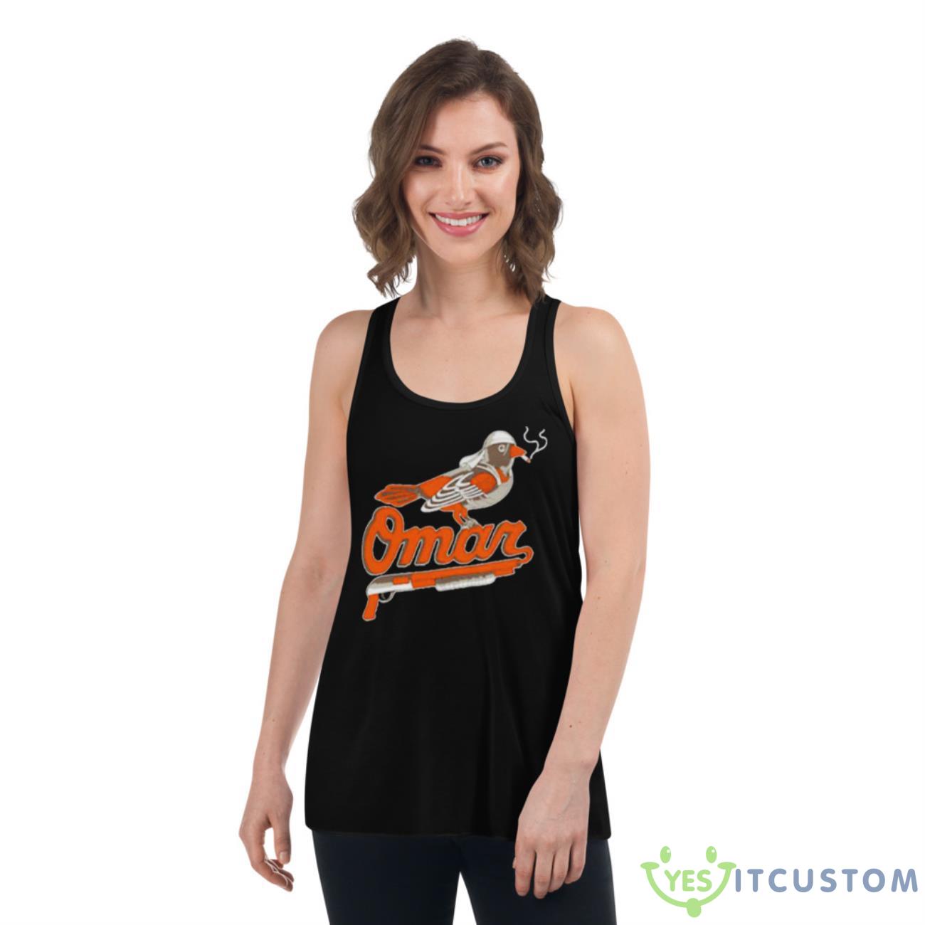 Omar The Wire Baltimore Oriole Shirt 5 Omar The Wire Baltimore Oriole Shirt - Women's Flowy Racerback Tank