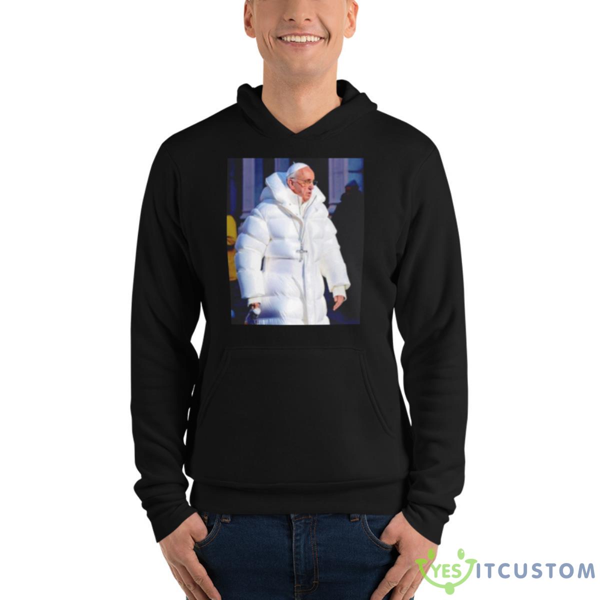 Pope Francis Wearing Jacket All White Shirt 13 Pope Francis Wearing Jacket All White Shirt - Unisex Fleece Pullover Hoodie