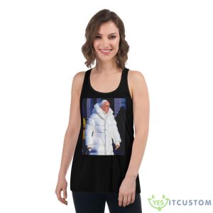 Pope Francis Wearing Jacket All White Shirt 10 Pope Francis Wearing Jacket All White Shirt - Women's Flowy Racerback Tank