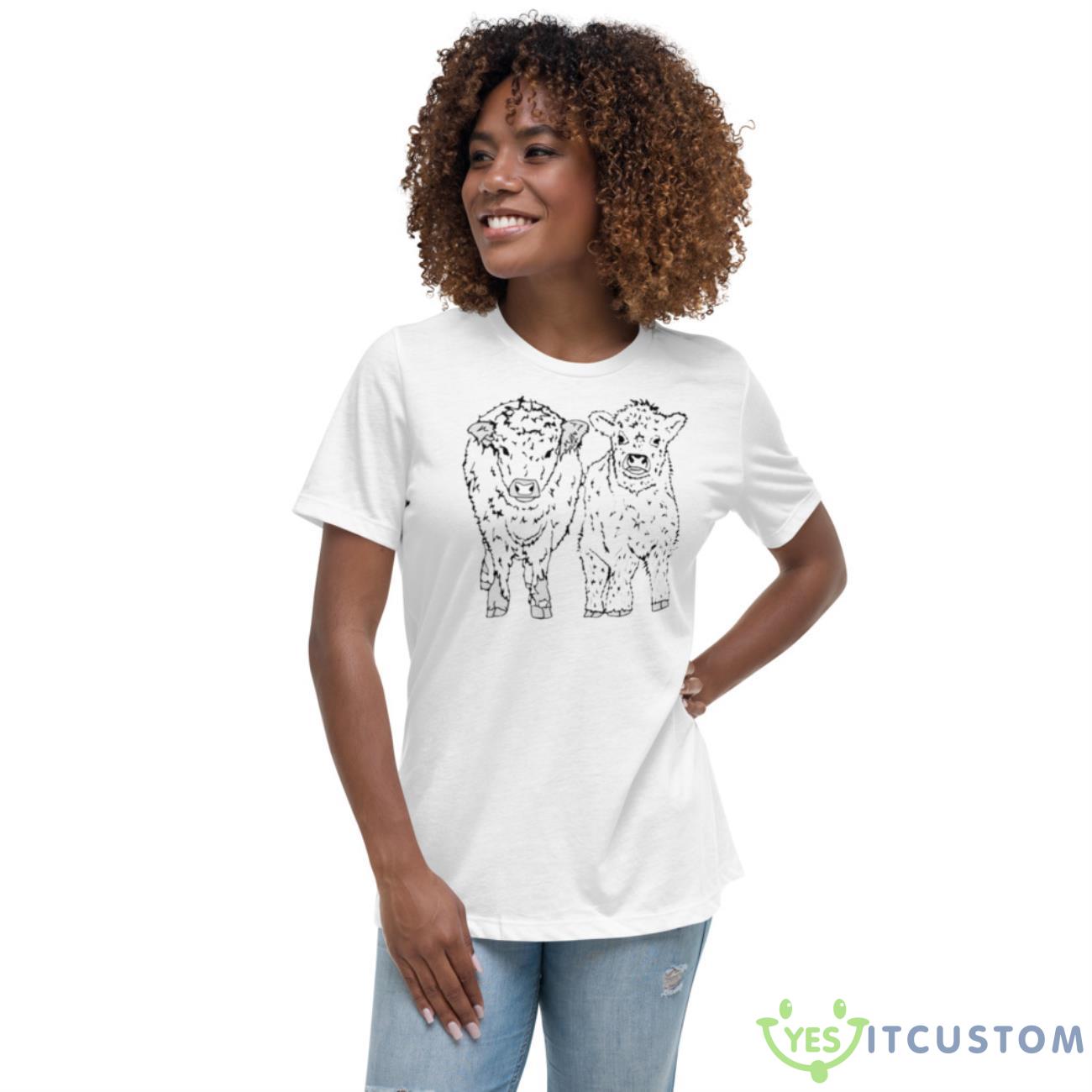 Poppy And Petunia Sketch Shirt 4 Poppy And Petunia Sketch Shirt - Women's Relaxed Short Sleeve Jersey Tee