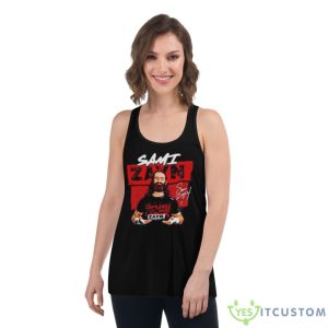 Sami Zayn Wrestling Signature Pose Shirt 10 Sami Zayn Wrestling Signature Pose Shirt - Women's Flowy Racerback Tank
