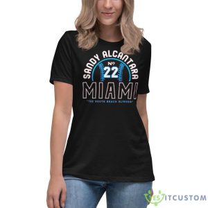 Sandy Alcantara Miami The South Beach Slinger Shirt - Women's Relaxed Short Sleeve Jersey Tee