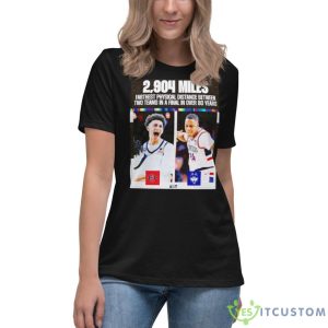 SDSU Athletics Vs Uconn Farthest Physical Distance Between Two Teams In A Final Shirt - Women's Relaxed Short Sleeve Jersey Tee