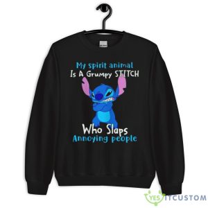 Stitch My Spirit Animal Is A Grumpy Stitch Who Slaps Annoying People Shirt - Unisex Crewneck Sweatshirt