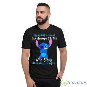 Stitch My Spirit Animal Is A Grumpy Stitch Who Slaps Annoying People Shirt - Short Sleeve T-Shirt