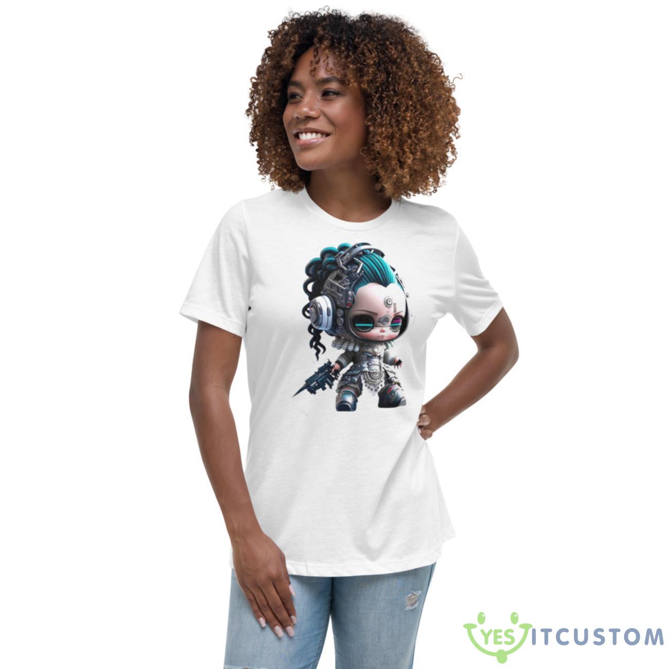 Toy Art Cyberpunk Girl N01 Shirt 4 Toy Art Cyberpunk Girl N01 Shirt - Women's Relaxed Short Sleeve Jersey Tee
