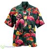 Aloha Flamingo Couple Love Flowers Unisex Hawaiian Shirt Product Photo 1
