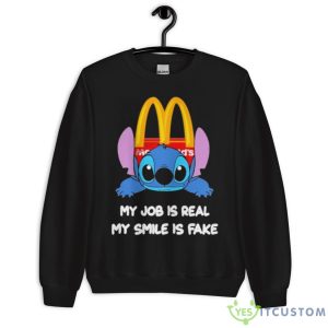 Baby Stitch And Mcdonald’s My Job Is Real My Smile Is Fake Shirt 8 Baby Stitch And Mcdonald’s My Job Is Real My Smile Is Fake Shirt - Unisex Crewneck Sweatshirt