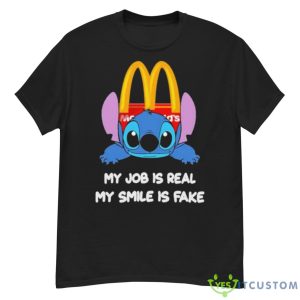 Baby Stitch And Mcdonald’s My Job Is Real My Smile Is Fake Shirt - G500 Men’s Classic T-Shirt