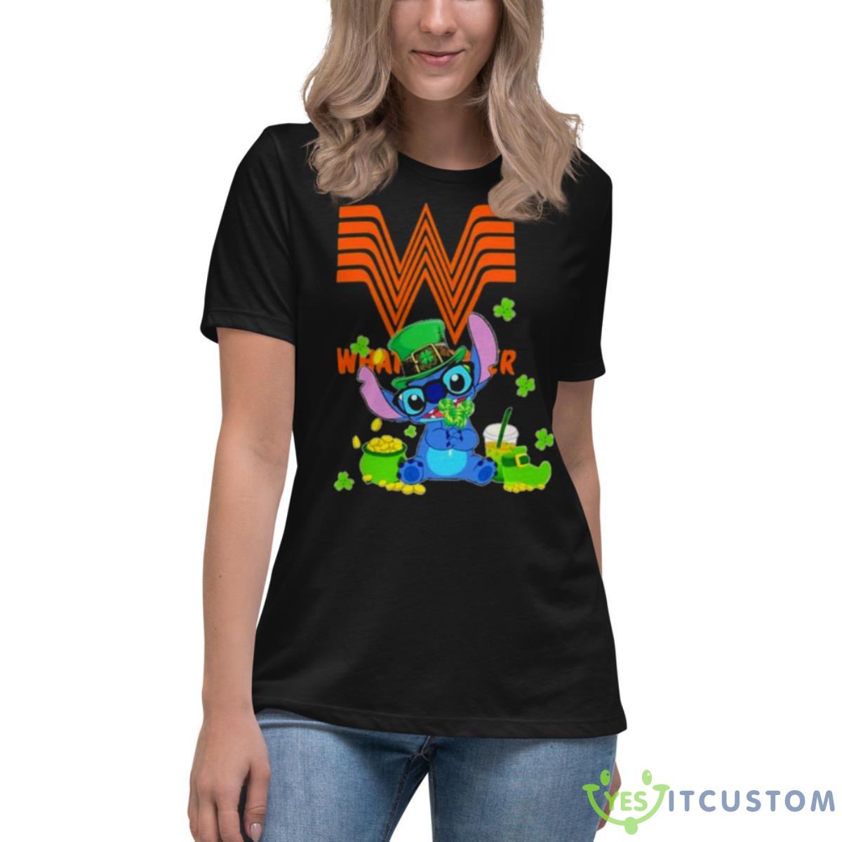 Baby Stitch And Whataburger St Patrick’s Day Shirt 6 Baby Stitch And Whataburger St Patrick’s Day Shirt - Women's Relaxed Short Sleeve Jersey Tee