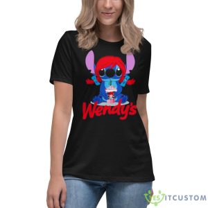 Baby Stitch Drinking Wendy’s Shirt - Women's Relaxed Short Sleeve Jersey Tee