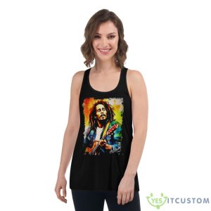 Bob Marley Love And Rock Signature Shirt - Women's Flowy Racerback Tank