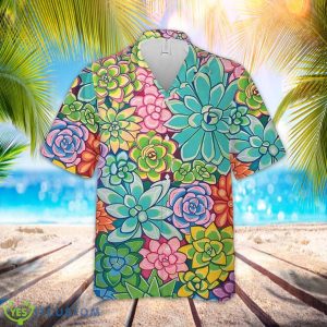 Brightly Colored Acrylic Succulent Hawaiian Shirt Product Photo 2
