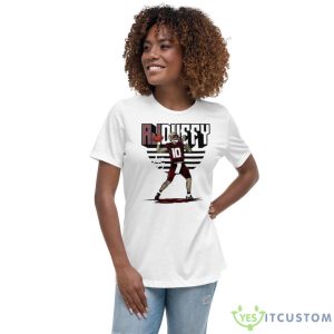 College Player Name Wht Shirt 9 College Player Name Wht Shirt - Women's Relaxed Short Sleeve Jersey Tee