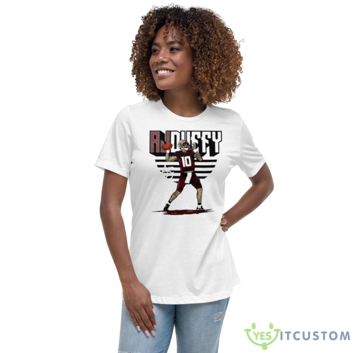 College Player Name Wht Shirt 5 College Player Name Wht Shirt - Women's Relaxed Short Sleeve Jersey Tee