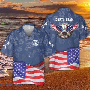 Custom Name Darts Hawaiian Shirt - Personalized Darts Hawaiian Shirt, Gifts For Bachelor Party, Best Gifts for Men, Waving Flag Hawaii Shirt, Gift For Darts Lovers_1