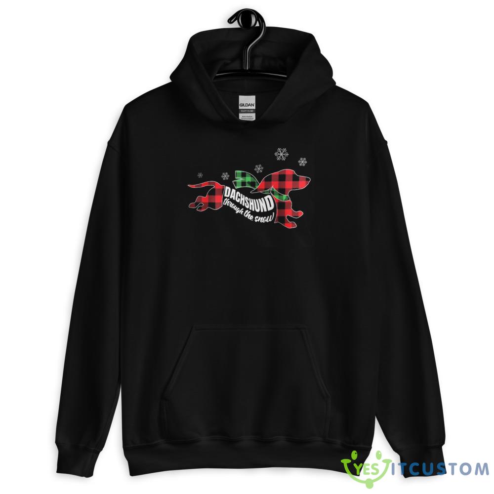 Dachshund Through The Snow Christmas Sweatshirt 2 Dachshund Through The Snow Christmas Sweatshirt - 18500 Unisex Heavy Blend Hooded Sweatshirt