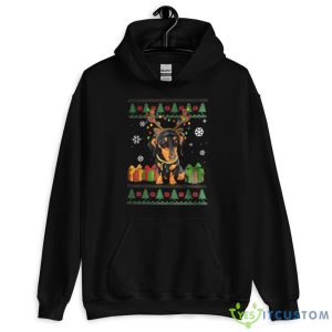 Dachshund Ugly Black Christmas Sweatshirt 7 Dachshund Ugly Black Christmas Sweatshirt - 18500 Unisex Heavy Blend Hooded Sweatshirt