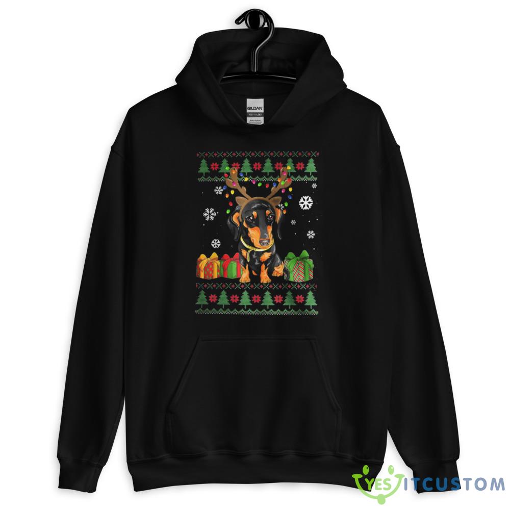 Dachshund Ugly Black Christmas Sweatshirt 2 Dachshund Ugly Black Christmas Sweatshirt - 18500 Unisex Heavy Blend Hooded Sweatshirt