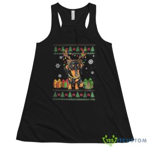 Dachshund Ugly Black Christmas Sweatshirt 9 Dachshund Ugly Black Christmas Sweatshirt - 8800 Women's Flowy Racerback Tank