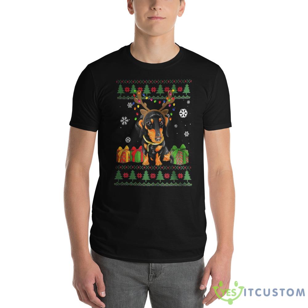 Dachshund Ugly Black Christmas Sweatshirt 5 Dachshund Ugly Black Christmas Sweatshirt - 980 Lightweight Fashion Short Sleeve T-Shirt