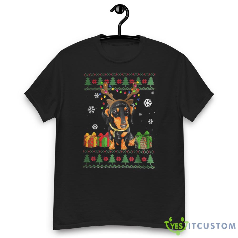 Dachshund Ugly Black Christmas Sweatshirt 6 Dachshund Ugly Black Christmas Sweatshirt - Men’s Classic Tee Gildan 5000