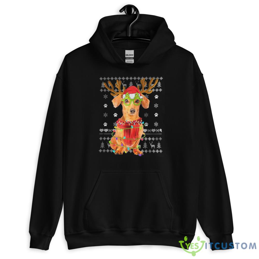 Dachshund Ugly Christmas Sweatshirt 2 Dachshund Ugly Christmas Sweatshirt - 18500 Unisex Heavy Blend Hooded Sweatshirt