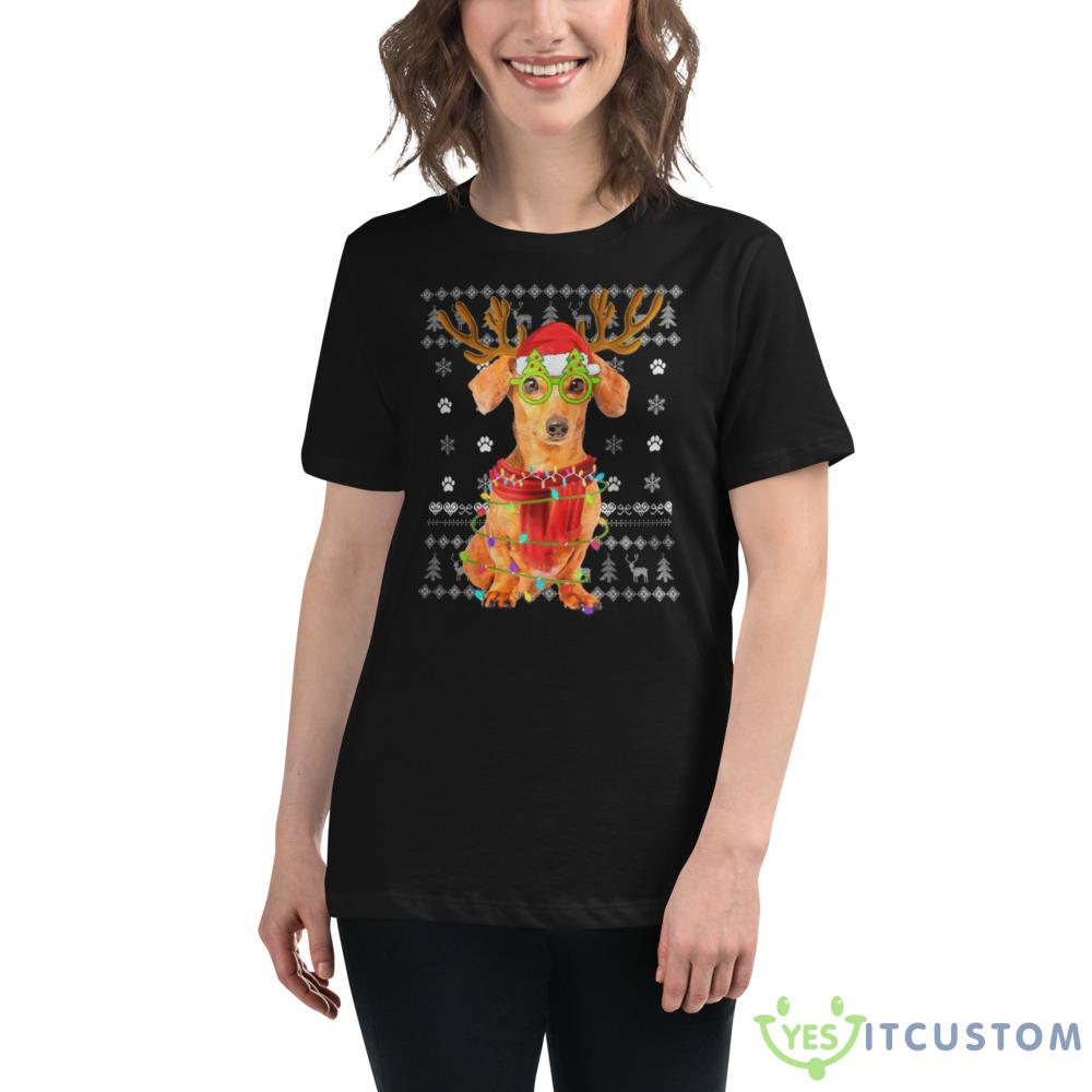 Dachshund Ugly Christmas Sweatshirt 3 Dachshund Ugly Christmas Sweatshirt - 6400 Women's Relaxed Short Sleeve Jersey Tee