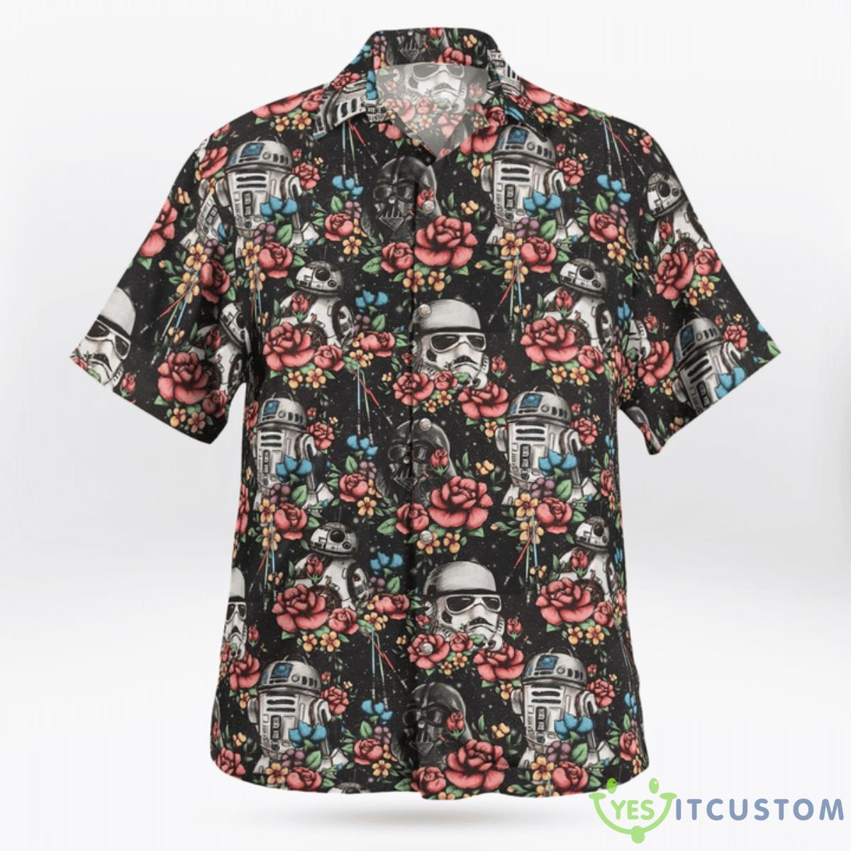 Floral R2D2 Trooper Vader Helmet Hawaiian Shirt 2 Floral R2D2 Trooper Vader Helmet Hawaiian Shirt Product Photo 1