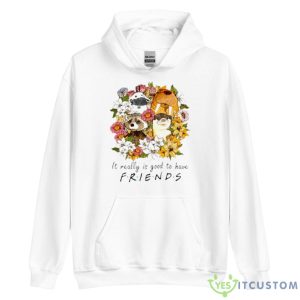 Floral Rocket Racoon It Really Is Good To Have Friends Shirt - Unisex Heavy Blend Hooded Sweatshirt