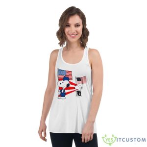 Military Snoopy American Flag Shirt 8 Military Snoopy American Flag Shirt - Women's Flowy Racerback Tank