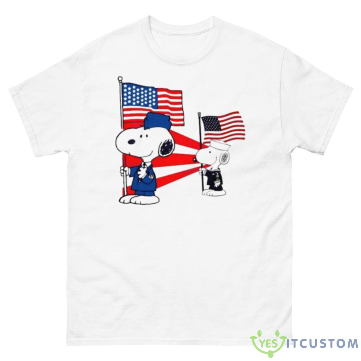 Military Snoopy American Flag Shirt 10 Military Snoopy American Flag Shirt - 500 Men’s Classic Tee Gildan