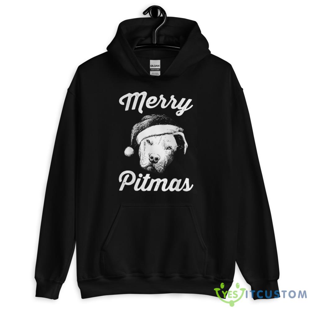 Pitbull In A Christmas Sweatshirt 2 Pitbull In A Christmas Sweatshirt - 18500 Unisex Heavy Blend Hooded Sweatshirt