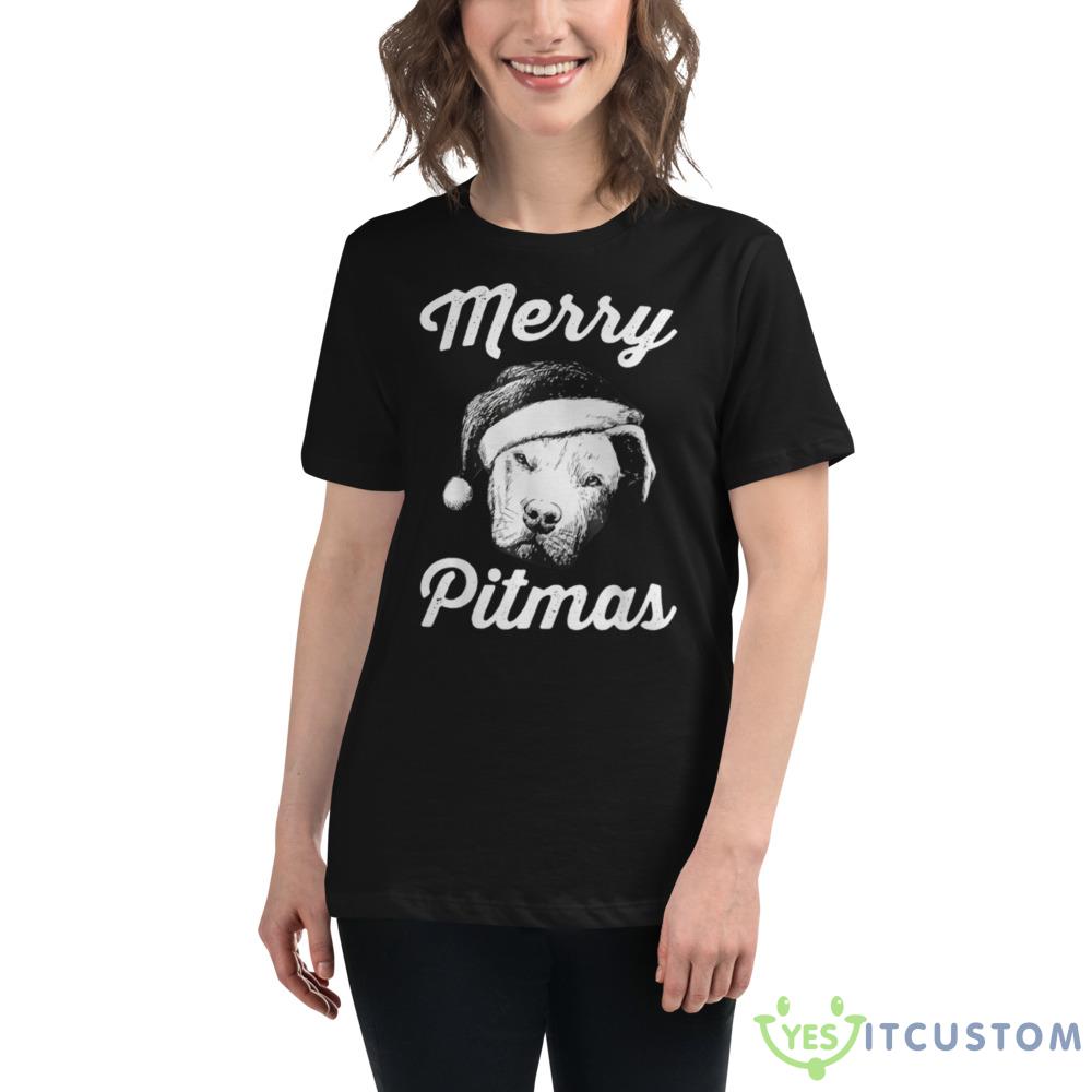 Pitbull In A Christmas Sweatshirt 3 Pitbull In A Christmas Sweatshirt - 6400 Women's Relaxed Short Sleeve Jersey Tee