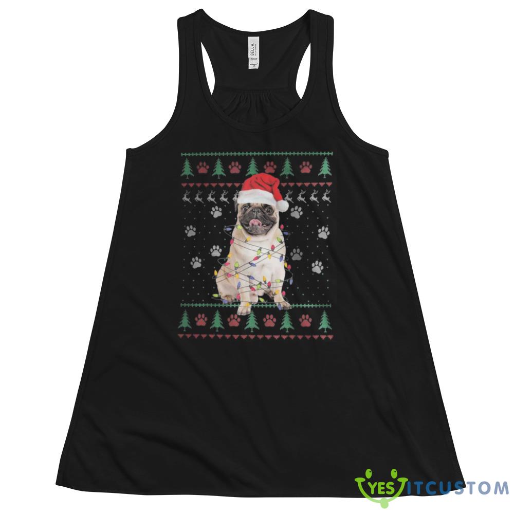 Pug Dog Ugly Christmas Sweatshirt Pug Lover Gift 4 Pug Dog Ugly Christmas Sweatshirt Pug Lover Gift - 8800 Women's Flowy Racerback Tank