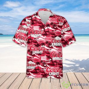 Red Coors Light Tropical Island Beach Hawaiian Shirt Product Photo 1