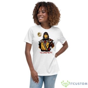 Scorpion Half Body Mortal Kombat Shirt 9 Scorpion Half Body Mortal Kombat Shirt - Women's Relaxed Short Sleeve Jersey Tee
