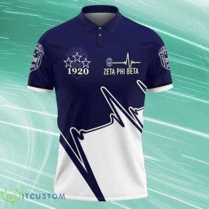 Zeta Phi Beta 1920 Emblem Heartbeat Personalized Polo aunt - Zeta Phi Beta 1920 Emblem Heartbeat Personalized Polo aunt_1
