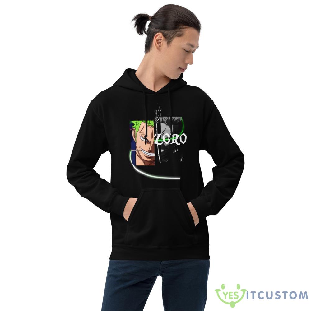 Zoro From One Piece Half And Half Design Shirts 2 Zoro From One Piece Half And Half Design Shirts - 18500 Unisex Heavy Blend Hooded Sweatshirt