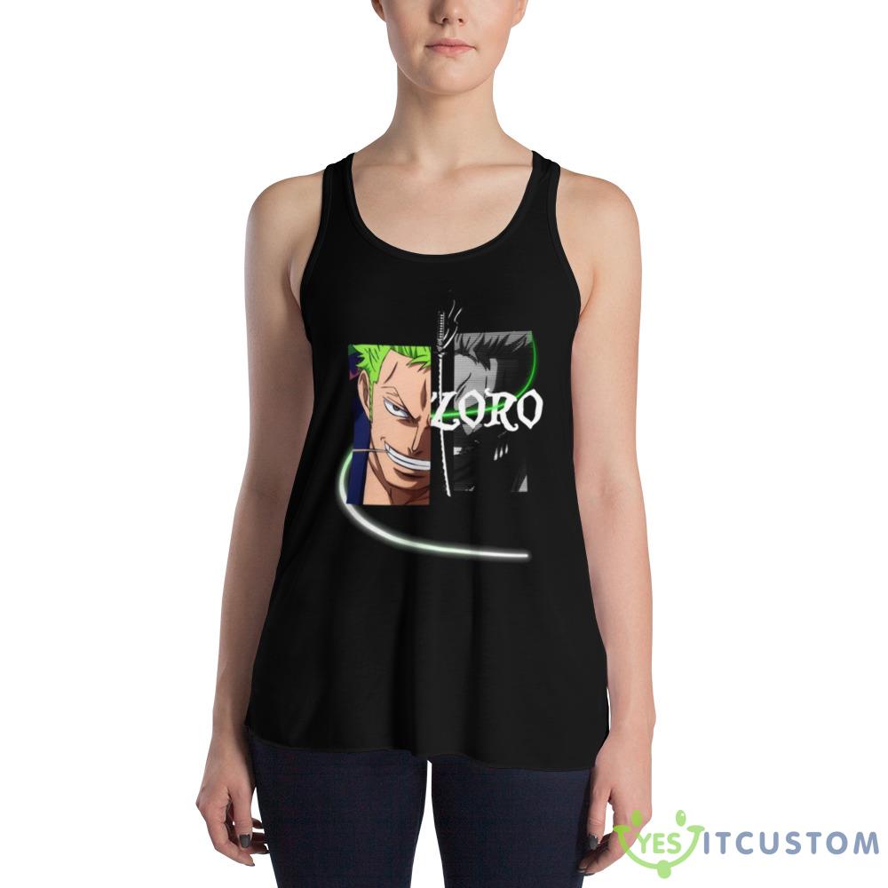 Zoro From One Piece Half And Half Design Shirts 5 Zoro From One Piece Half And Half Design Shirts - 8800 Women's Flowy Racerback Tank