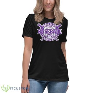 2023 NCAA Division I Champions Baseball TCU Horned Frog Baseball Shirt 11 2023 NCAA Division I Champions Baseball TCU Horned Frog Baseball Shirt - Women's Relaxed Short Sleeve Jersey Tee