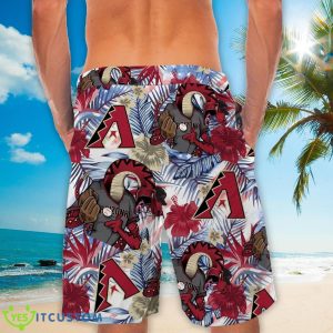 Arizona Diamondbacks Personalized Name Tropical Floral Men Women Hawaiian Shirt And Shorts For MLB Fans Product Photo 4