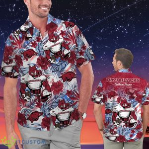 Arkansas Razorbacks Personalized Name Tropical Floral Men Women Hawaiian Shirt And Shorts For NCAA Football Fans Product Photo 1